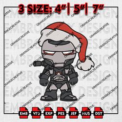 war machine santa christmas embroidery files, christmas emb designs, christmas marvel machine embroidery file download