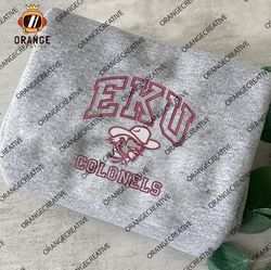 ncaa embroidered sweatshirt, ncaa eastern kentucky colonels embroidered shirt, eastern kentucky embroidered hoodie