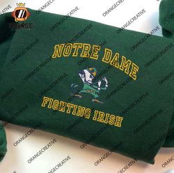 Notre Dame Fighting Irish NCAA Embroidered Tee, NCAA Team Logo Embroidered Hoodie, NCAA Embroidered Sweatshirt