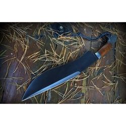 powder coated carbon steel fixed blade bowie knife custom handmade leather handle knife special hunting bowie gift for