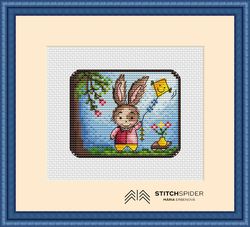 playing with the wind on the f cross stitch pattern pdf,cssaga,cross stitch bunny, children's cross stitch pattern