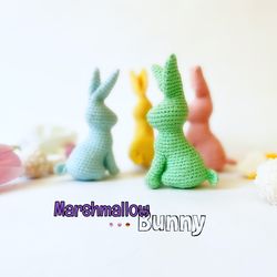 bunny marshmallow * one piece easter bunnies * pdf pattern * amigurumi toy * spring home decor * no sewing