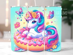 unicorn tumbler wrap girls png, colorful unicorn tumbler wraps sublimation design png, 20oz skinny straight & tapered