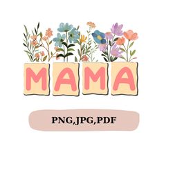 cute mama gift package,flower patterned mama,panda patterned mama,cat mama png,panda mama