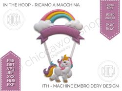 ith hanging unicorn garland - machine embroidery design with tutorial