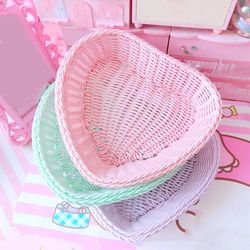 love heart shape basket - desktop sweet color basket - photo props for home storage decoration - nordic storage fruit ba