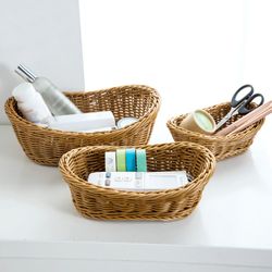 "handmade wicker woven basket - bread serving tray for food fruit - cosmetic storage - tabletop bathroom storage - kitch