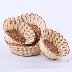 new fruits vegetable storage basket - hand woven basket - dustproof picnic basket - handmade bread cover wicker basket -