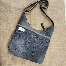 denim hobo purse - adjustable strap, multi-pocket, lightweight ,crossbody bag