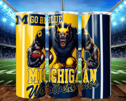 michagen wolverines 20 oz tumbler wrap png