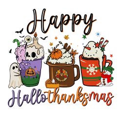 happy hallowthanksmas coffee png, thanksgiving turkey png, coffee png, christmas logo png, instandownload