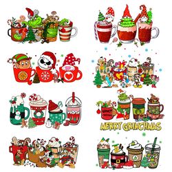 8 christmas coffee grinch bundle png, christmas coffee png, coffee png, coffee cups, christmas logo png, instandownload