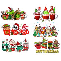 6 christmas coffee grinch bundle png, christmas coffee png, coffee png, coffee cups, christmas logo png, instandownload