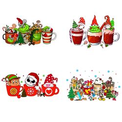 4 christmas coffee grinch bundle png, christmas coffee png, coffee png, coffee cups, christmas logo png, instandownload