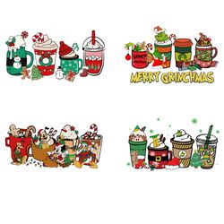 4 christmas coffee bundle png, christmas coffee png, coffee png, coffee cups, christmas logo png, instandownload