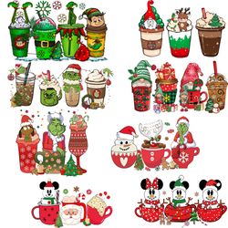 8 christmas coffee grinch bundle png, christmas coffee png, coffee png, coffee cups, christmas logo png instandownload