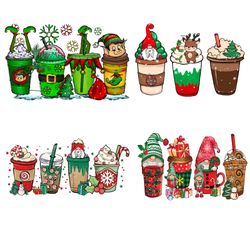 4 christmas coffee elf bundle png, christmas coffee png, coffee png, coffee cups, christmas logo png, instandownload