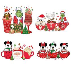 4 grinch christmas coffee bundle png, christmas coffee png, coffee png, coffee cups, christmas logo png, instandownload