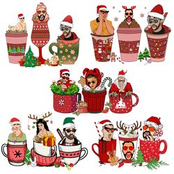 5 bad bunny christmas coffee bundle png, bad bunny coffee png, coffee png, christmas logo png, instandownload