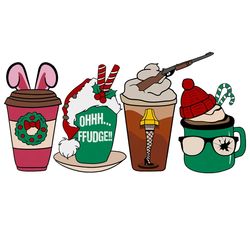 ffudge christmas png, christmas coffee png, coffee png, coffee cups, coffee xmas png, christmas logo png, instandownload