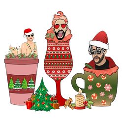 bad bunny christmas coffee png, bad bunny coffee png, coffee png, coffee cups, christmas logo png, instandownload