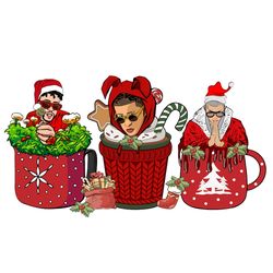 santa bad bunny xmas coffee png, bad bunny coffee png, coffee png, coffee xmas png, christmas logo png, instandownload