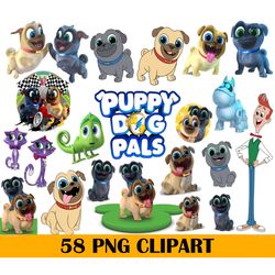 58 puppy dog pals png, puppy dog clipart, layered png, puppy dog pals birthday png, dog png,disney png, digital download