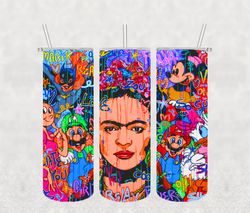 girl and mario tumbler 20oz skinny png, mario tumbler png, fashion 20oz skinny tumbler, instant download