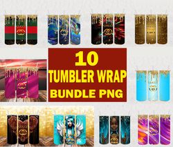 10 tumbler gucci luxury bundle design png, gucci tumbler wrap, sublimation designs downloads, instant download