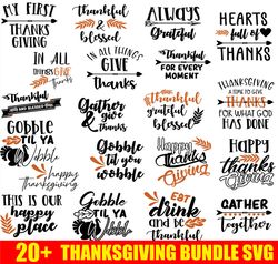 20 fall svg bundle, thanksgiving svg, fall svg, thankful svg, autumn svg, pumpkin svg, turkey svg, instant download