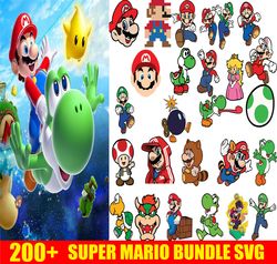 200 super mario svg bundle, mario svg bundle, super mario svg, mario characters svg, mario bros svg, digital download