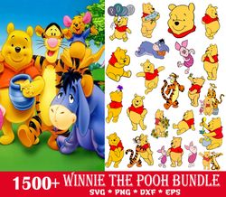 1500 winnie the pooh svg, winnie the pooh bundle, disney svg, pooh bear svg, trigger svg, igor, piglet svg