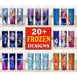 20 frozen tumbler png, 20oz skinny tumbler sublimation, frozen skinny tumbler png bundle, elsa tumbler, digital download