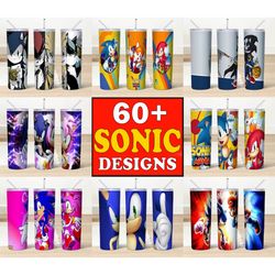 60 sonic tumbler, skinny tumbler png, full tumbler wrap, sonic tumbler png, cartoon png, digital download