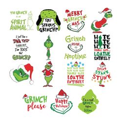 the grinch xmas bundle svg, grinch christmas svg, christmas svg, farmhouse christmas svg, xmas svg, digital download