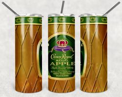 crown royal apple bottle tumbler png, drink tumbler design, straight design 20oz/ 30oz skinny tumbler, png file