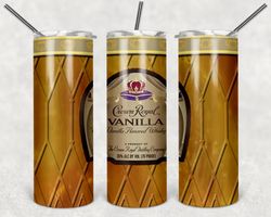crown vanilla bottle tumbler png, drink tumbler design, straight design 20oz/ 30oz skinny tumbler, png file download