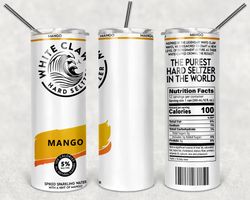 white claw mango tumbler png, drink tumbler design, straight design 20oz/ 30oz skinny tumbler, png file download