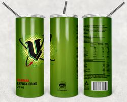 green v energy drink tumbler png, drink tumbler design, straight design 20oz/ 30oz skinny tumbler, png file download