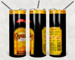 kahlua bottle tumbler png, drink tumbler design, straight design 20oz/ 30oz skinny tumbler, png file download