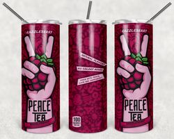 peace tea razzleberry can tumbler png, drink tumbler design, straight design 20oz/ 30oz skinny tumbler, png file