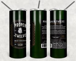 proper 12 bottle tumbler png, drink tumbler design, straight design 20oz/ 30oz skinny tumbler, png file download