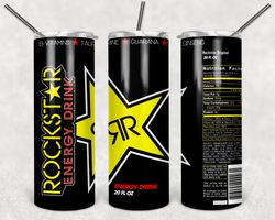 rockstar energy tumbler png, drink tumbler design, straight design 20oz/ 30oz skinny tumbler, png file download