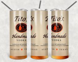 titos vodka bottle tumbler png, drink tumbler design, straight design 20oz/ 30oz skinny tumbler, png file download