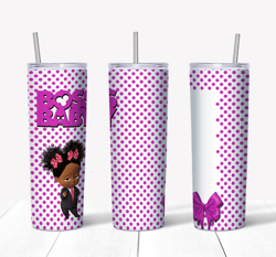 boss baby african american pink tumbler, tumbler wrap, straight design 20oz skinny tumbler png, png file download