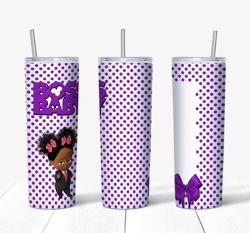 boss baby african american purple tumbler, straight design 20oz skinny tumbler png, png file download