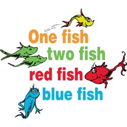 one fish, two fish, red fish, blue fish svg, dr seuss svg, dr seuss logo svg, cat in the hat svg, digital download