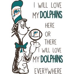 i will love my dolphins here or there, i will love my dolphins everywhere svg, dr seuss svg, sport svg, digital download