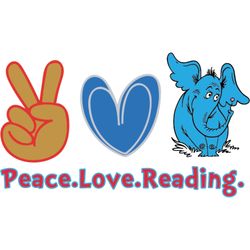 peace love reading dr seus svg, dr seus elephant svg, dr seuss svg, dr. seuss clipart, cat in hat svg, digital download