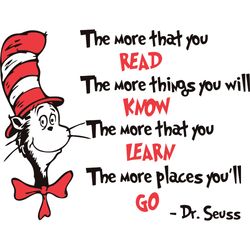 the more that you read svg, dr seuss svg, dr seuss logo svg, dr. seuss clipart, cat in the hat svg, digital download